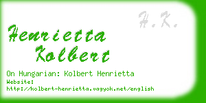 henrietta kolbert business card